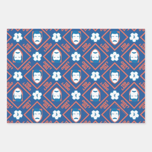 Ted Lasso | Face en Ball Diamond Pattern Inpakpapier Vel (Voorkant 3)