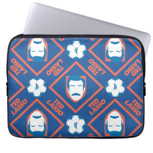 Ted Lasso   Face en Ball Diamond Pattern Laptop Sleeve