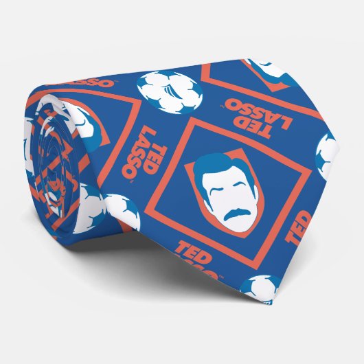 Ted Lasso | Face en Ball Diamond Pattern Stropdas (Opgerold)