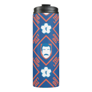 Ted Lasso   Face en Ball Diamond Pattern Thermosbeker