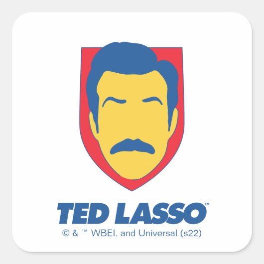 Ted Lasso | Face-pictogram Vierkante Sticker (Voorkant)