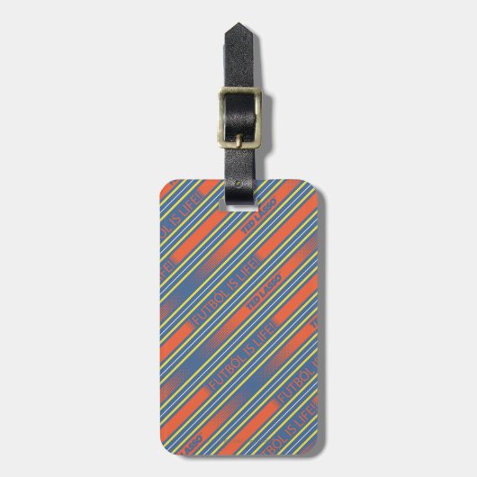 Ted Lasso | Fútbol is Life Stripe Pattern Bagagelabel (Voorkant verticaal)