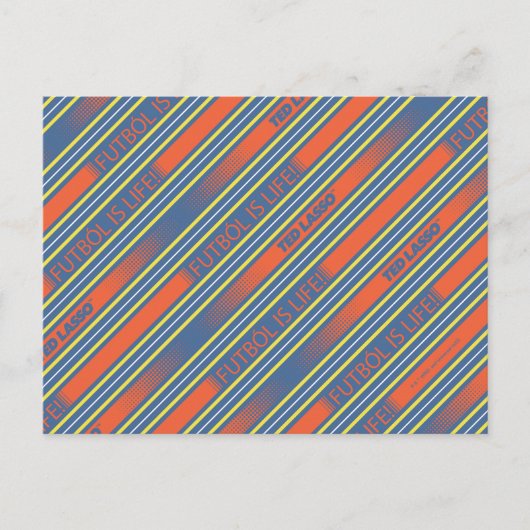 Ted Lasso | Fútbol is Life Stripe Pattern Briefkaart (Voorkant)