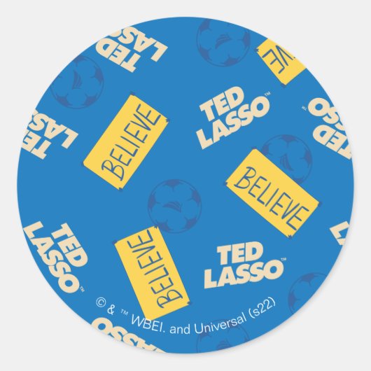 Ted Lasso | Geloof Sign and Ball Toss Pattern Ronde Sticker (Voorkant)