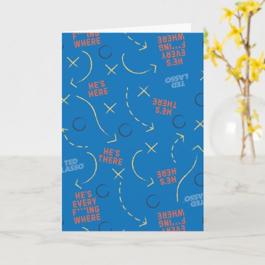 Ted Lasso | He's Here He's There Playbook Pattern Kaart (Gele Bloem)