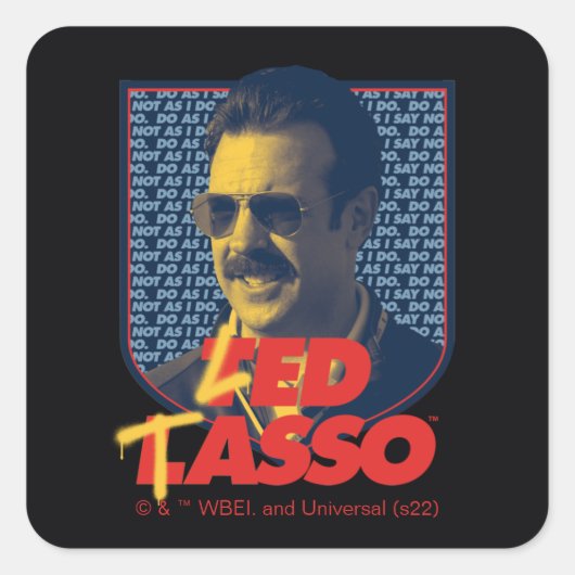 Ted Lasso | Led Tasso Badge Vierkante Sticker (Voorkant)