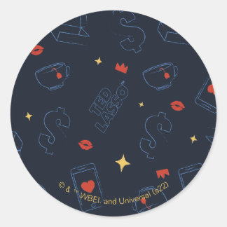 Ted Lasso | Patroon voor theedia en biscuit Ronde Sticker