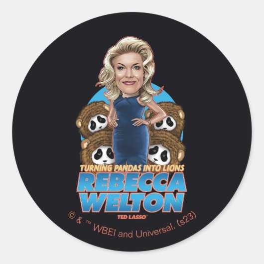 Ted Lasso | Rebecca Welton Bobblehead Ronde Sticker (Voorkant)