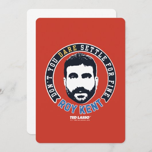 Ted Lasso | Roy Kent Don Dare Settle Notitiekaartje (Voorkant / Achterkant)