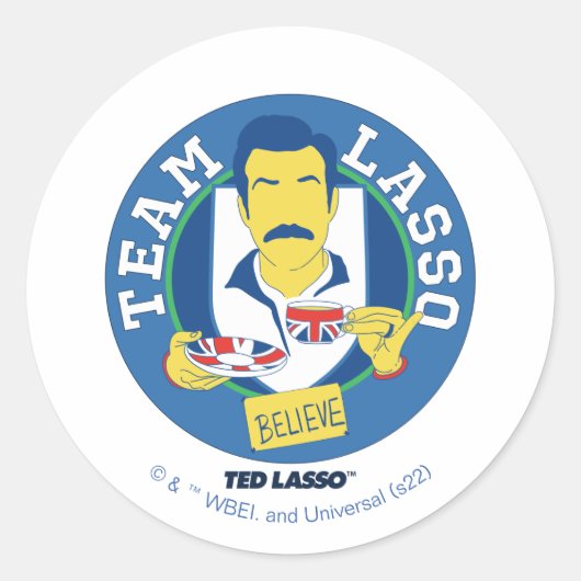 Ted Lasso | Team Lasso Tea Iconic Avatar Ronde Sticker (Voorkant)