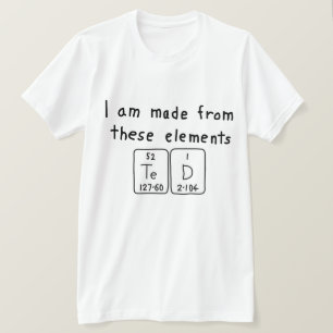 Ted periodiek table name shirt