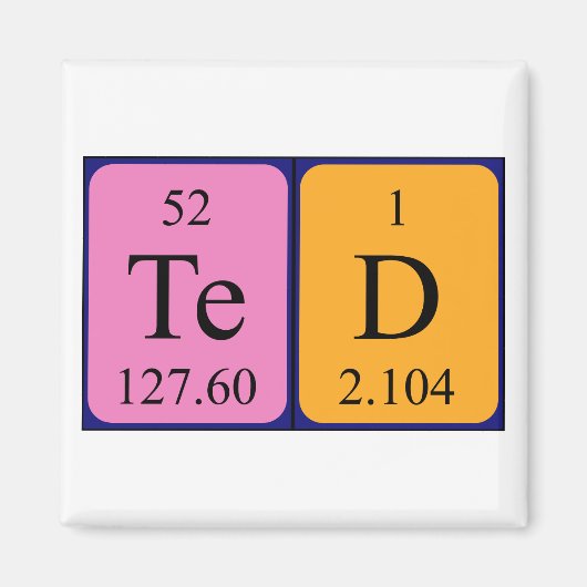 Ted periodieke table name magnet (Voorkant)