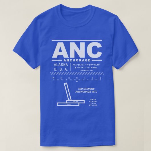 Ted Stevens Anchorage Intl Airport ANC T-shirt (Design voorkant)
