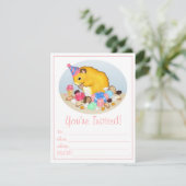 Ted the Hamster Party Invitations Kaart (Staand voorkant)