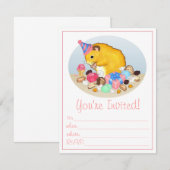 Ted the Hamster Party Invitations Kaart (Voorkant / Achterkant)