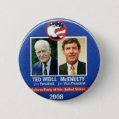 Ted Weill voor President 2008 Ronde Button 5,7 Cm (Voorkant)