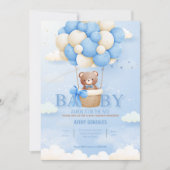 Tedby Beer Balloon Blue Sky Baby Boy Shower Kaart (Voorkant)