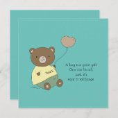 Tedd E. Beer Hugs Blauwgroen Gepersonaliseerd (Voorkant / Achterkant)