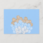 Teddbeer blauwe ballon luier raffle baby shower informatiekaartje (Achterkant)