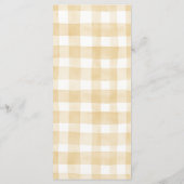 Teddbeer Bruine Gingham Patroon Menukaarten Menu (Achterkant)