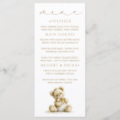 Teddbeer Bruine Gingham Patroon Menukaarten Menu (Voorkant)