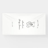 Teddbeer handgetekende babyshower spandoek (Horizontaal)