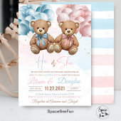 Teddi Beer Baby shower Uitnodiging Hij of Zij Gesl