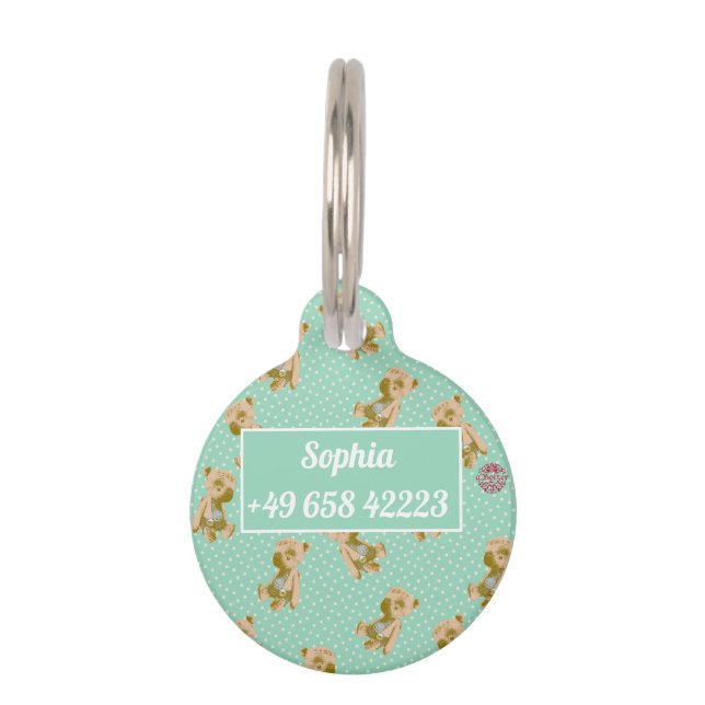 Teddibärendesign Huisdierpenning (Voorkant)