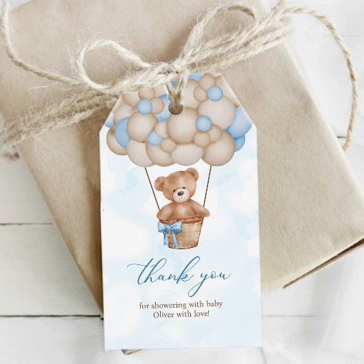 Teddibeer Babyshower Bedankt Cadeaulabel