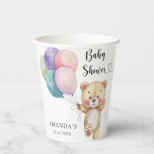Teddibeer ballonnen - Baby Shower Papieren Bekers