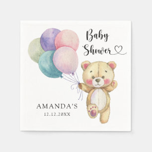 Teddibeer ballonnen - Baby Shower Servet
