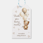 Teddibeer Ballonnen Dank je beary veel Cadeaulabel (Voorkant)