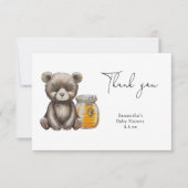 Teddibeer bedank je babyshower bedankkaart (Voorkant)