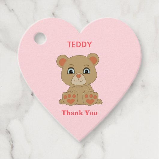 Teddibeer bedankt bedankjes labels (Voorkant)