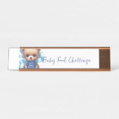 Teddibeer Blauwe Baby Shower Tafelbord Bureau Naambordje (Voorkant)