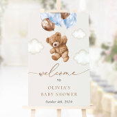 Teddibeer, Blauwe Ballonnen, Welkom bij Baby Showe Poster