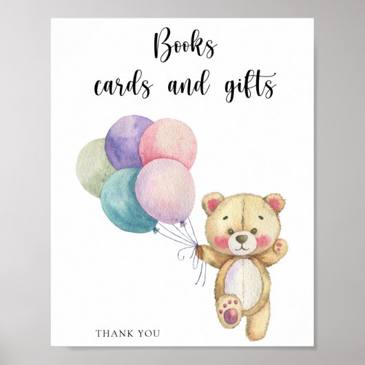 Teddibeer - boeken kaarten en cadeaus poster (Voorkant)
