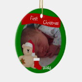 Teddibeer Eerste Kerstmis Custom Ornament (Rechts)