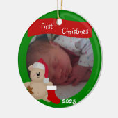 Teddibeer Eerste Kerstmis Custom Ornament (Links)