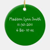 Teddibeer Eerste Kerstmis Custom Ornament (Achterkant)