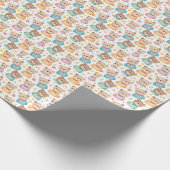 Teddibeer en bloemen cadeaupapier (Hoek)