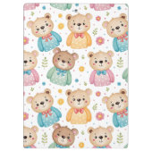Teddibeer en bloemen klembord (Achterkant)