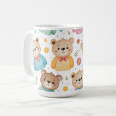 Teddibeer en bloemen koffiemok (Voorkant links)