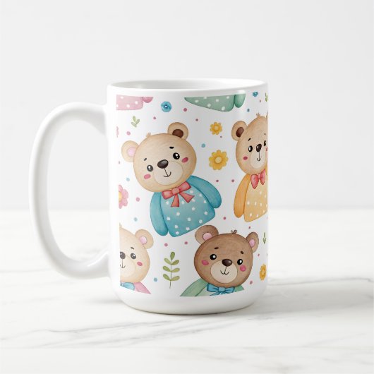 Teddibeer en bloemen koffiemok (Links)