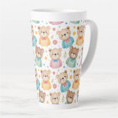 Teddibeer en bloemen latte mok (Rechterhoek)
