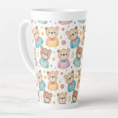 Teddibeer en bloemen latte mok (Linkerhoek)