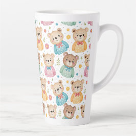 Teddibeer en bloemen latte mok