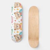 Teddibeer en bloemen persoonlijk skateboard (Voorkant)