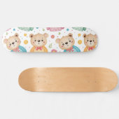 Teddibeer en bloemen persoonlijk skateboard (Horizontaal)