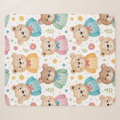 Teddibeer en bloemen sherpa deken (Voorkant (horizontaal))